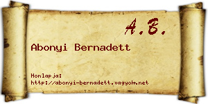 Abonyi Bernadett névjegykártya