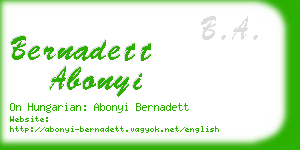 bernadett abonyi business card